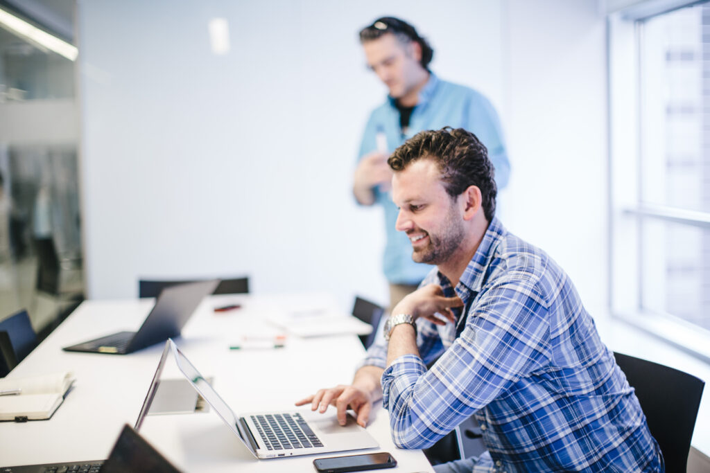 Man looking at computer