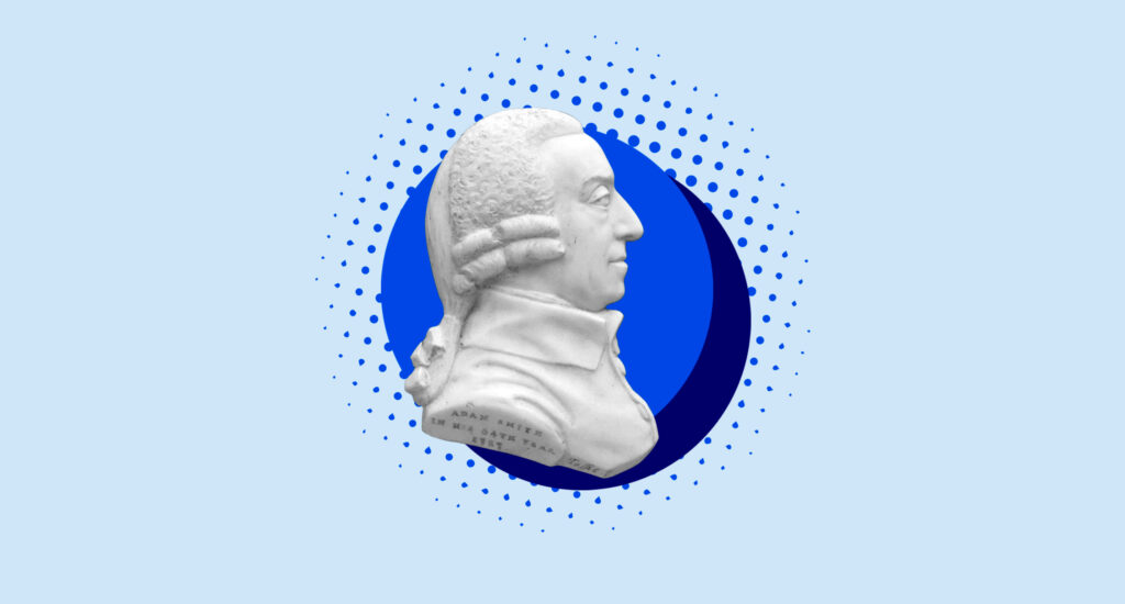 Why do we study economics: Adam Smith head