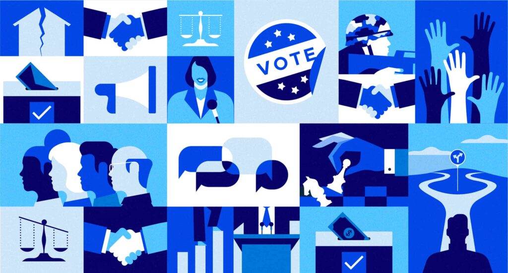 Collage of careers in public policy