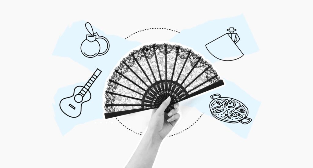 Collage of typical Spanish traditions