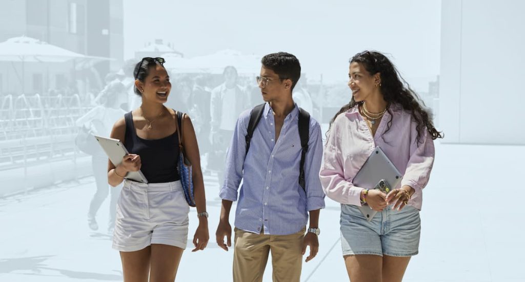 three students having a productive summer